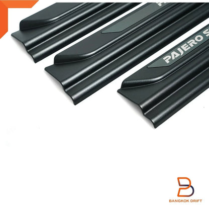 Matte Black Scuff Plate Door Sill Protector for Mitsubishi Pajero Sport (2015-2025)