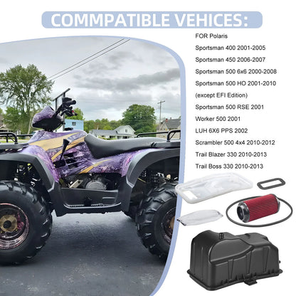 Air Filter Box Lid Cover & Sleeve Boot for Polaris Sportsman (2001–2006)