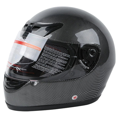 Carbon Fiber Black DOT Adult Flip Up Full Face Motorcycle Helmet - S M L XL