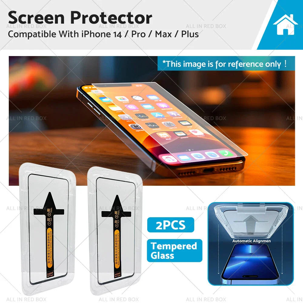 Tempered Glass Screen Protectors for iPhone 14/Pro/Max/Plus