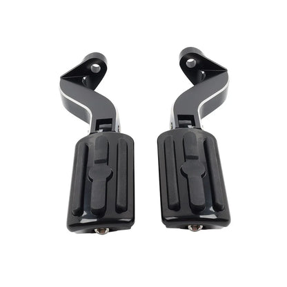 Black Rear Passenger Pedal Mounts for Harley Touring Electra Glide (93-24)