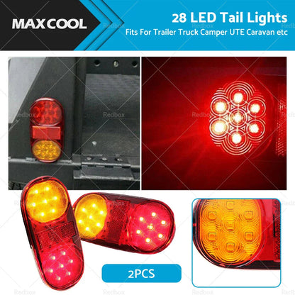 28 LED Trailer Lights for Truck Camper UTE Caravan Stop Indicator