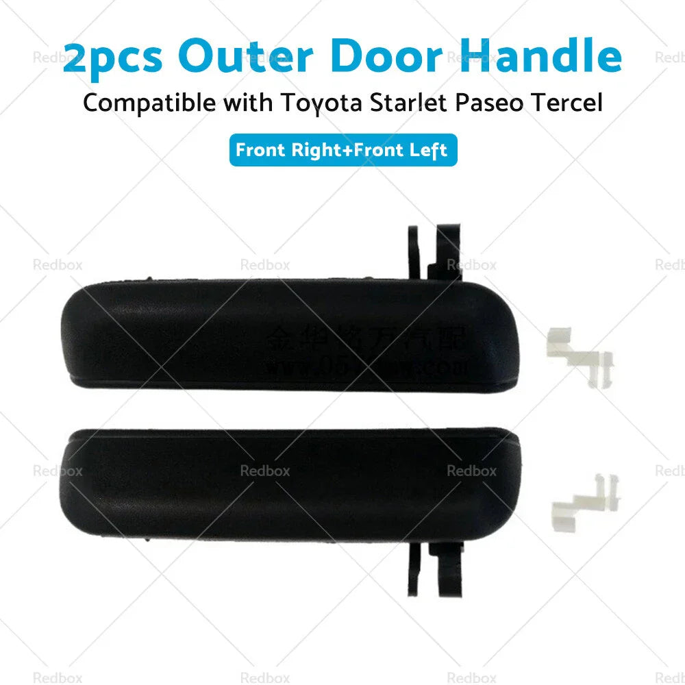 Pair Black FRONT Outer Door Handles for Toyota Starlet EP91 (1996-1999)