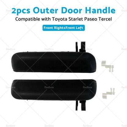 Pair Black FRONT Outer Door Handles for Toyota Starlet EP91 (1996-1999)