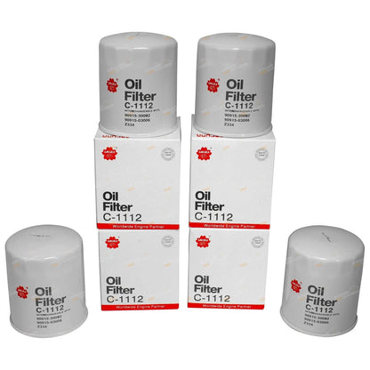 4 x Diesel Oil Filters for Toyota Hiace Van 3.0L (2000-2004)