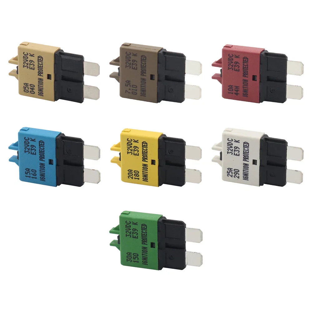 Manual Reset Blade Circuit Breaker w/ Holder for Boat Truck SUV Motorcycle