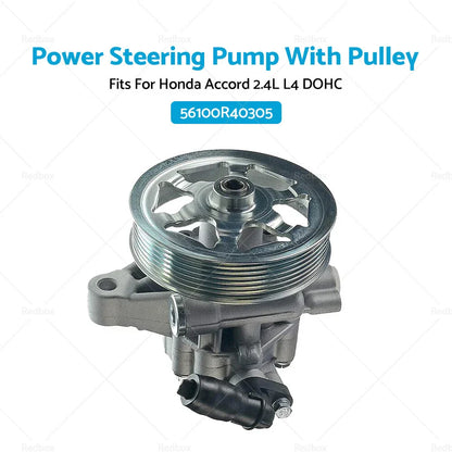 Power Steering Pump w/Pulley for Honda Accord 2.4L L4 (2008-2012)