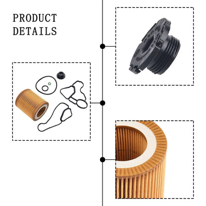 1 Set Car Oil Filter Housing Gasket & Cooler Seal for BMW X3 N26 N52 N54 N56