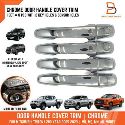 Chrome Door Handle Cover Trim for Mitsubishi Triton Ute (2005-2023)