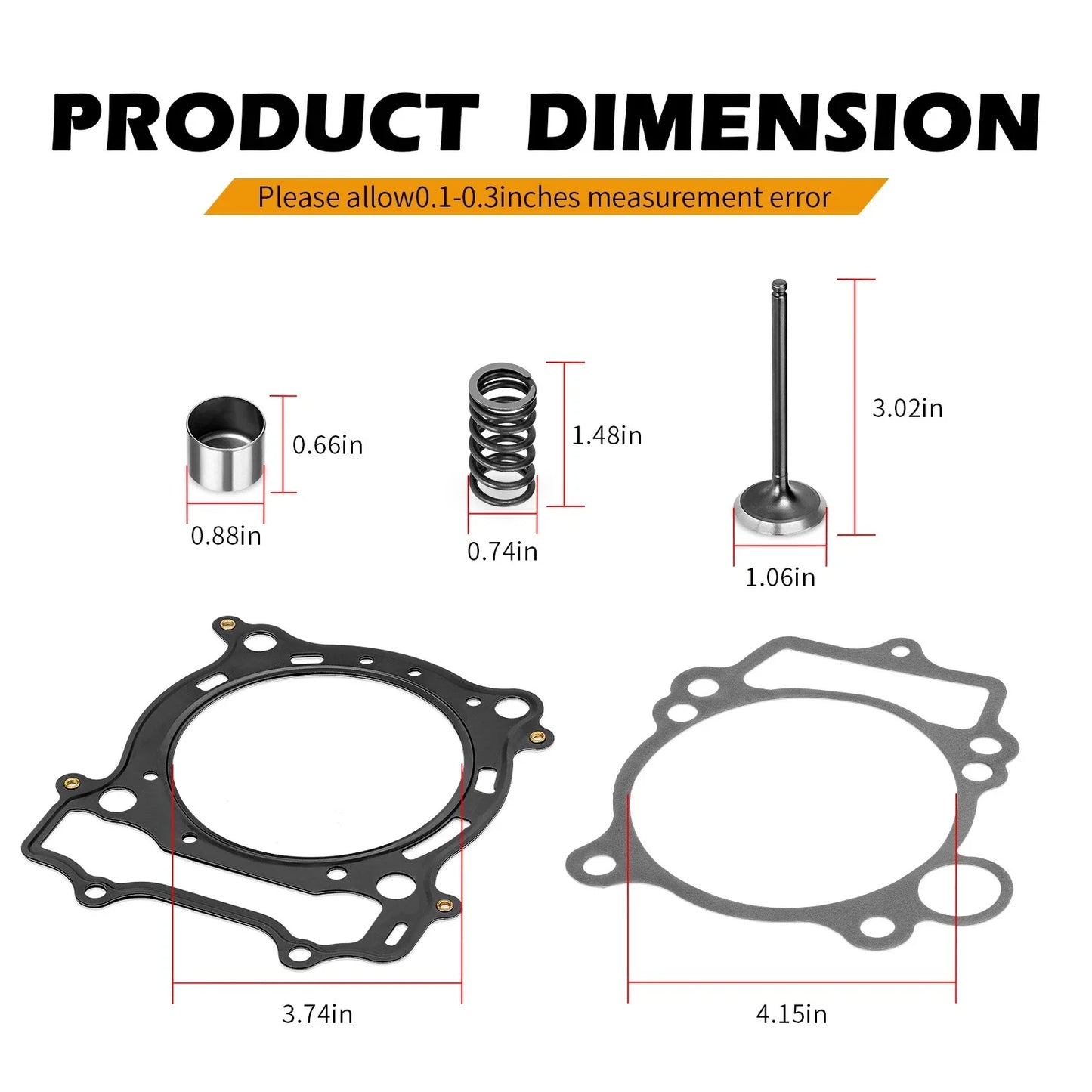 Intake Valve & Seals Collets Springs Gasket for Yamaha YFZ450 (2004–2009)
