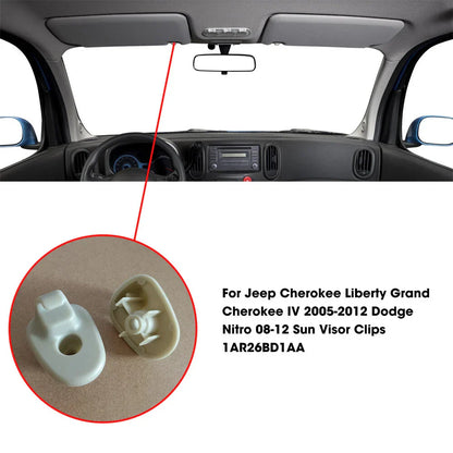 Sun Visor Clips for 05-12 Jeep Liberty, 08-12 Dodge Nitro (2005-2012)