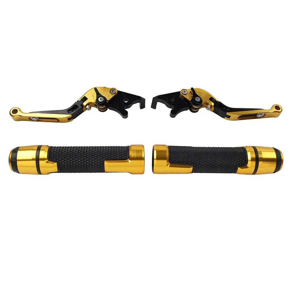 Gold Extendable Brake Clutch Lever Grip Set for Yamaha MT-15 XSR155 (2019-2023)