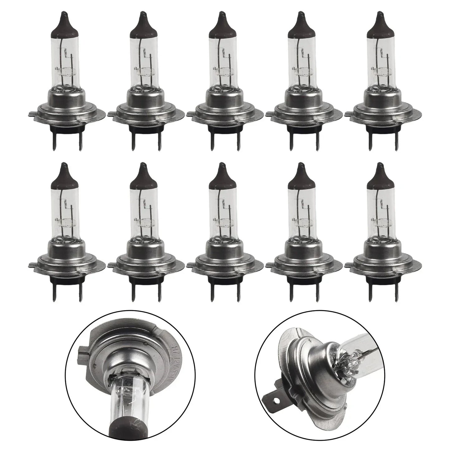 H7 Bulbs 10pcs 12V 55W Halogen Car Headlights Easy to Use