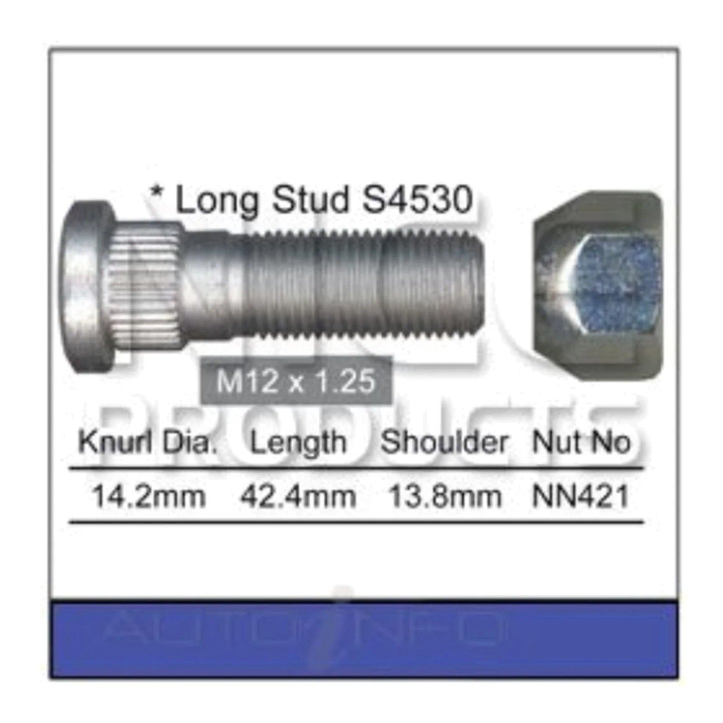 Rear Wheel Stud & Nut for Nissan Micra K11 (1995-1997)