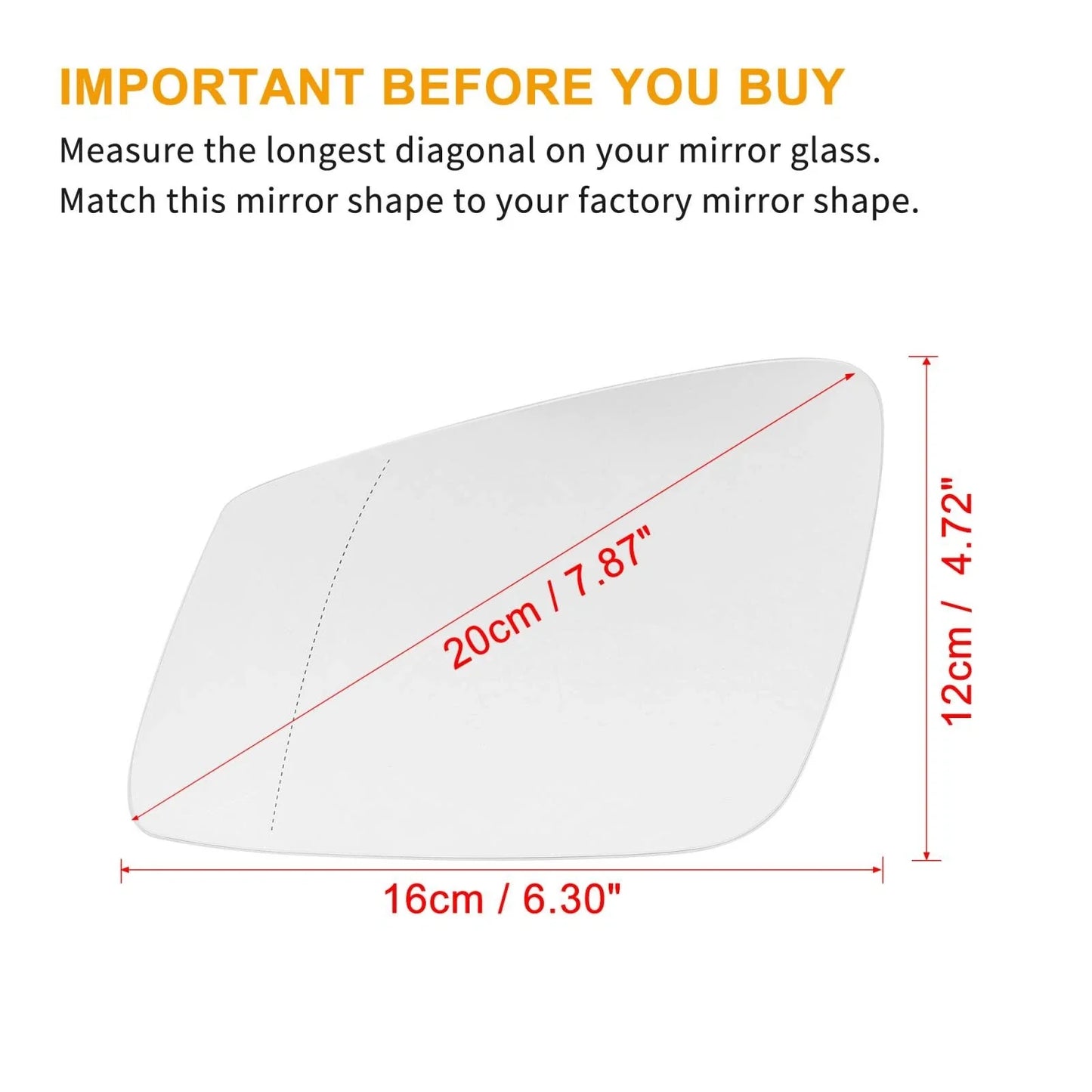 Heated Mirror Glass with Backing Left Side for BMW F10 528i/550i (2009-2017)