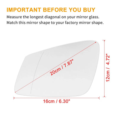 Heated Mirror Glass with Backing Left Side for BMW F10 528i/550i (2009-2017)