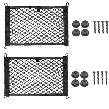 2 x Car Stretchable Small Cargo Net Pocket Trunk Side Elastic Storage Mesh Bag