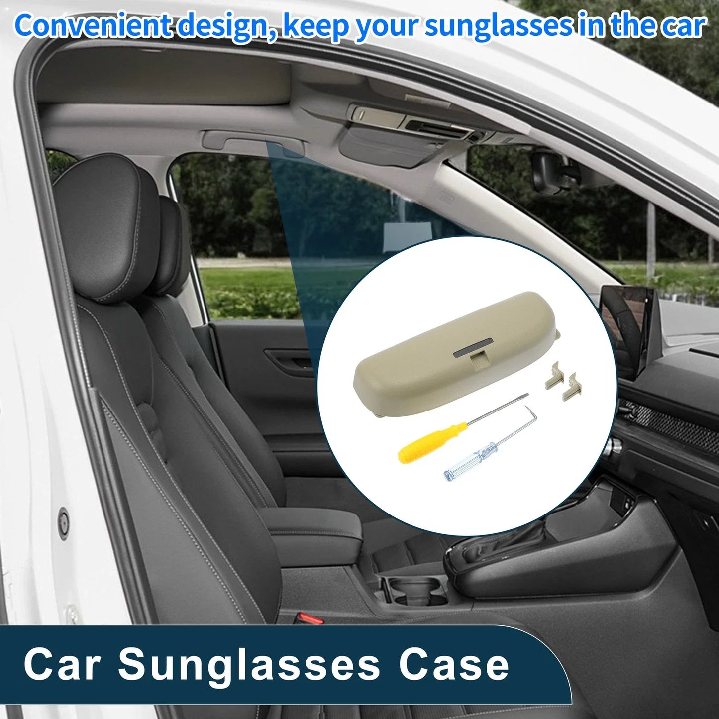 Sunglasses Case for BMW 1 Series F20 Eyeglasses Holder Storage Beige