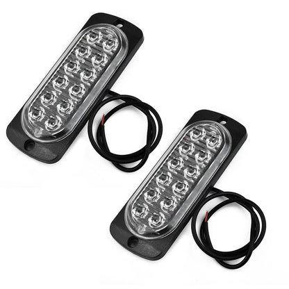 2 x Rear Red Fog 12Led Lamp Lights 12V To 24V for Truck Car/Van/Bus/Cab