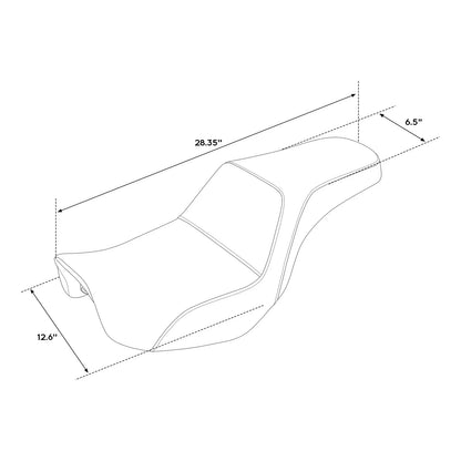 Driver Passenger Seat for Harley Dyna Super Glide FXDC FXDL FXDB (2006-2017)