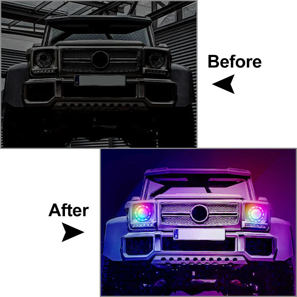 Angel Demon Eyes Headlight DRL Lamp Retrofit for Car 3 Inch Projector