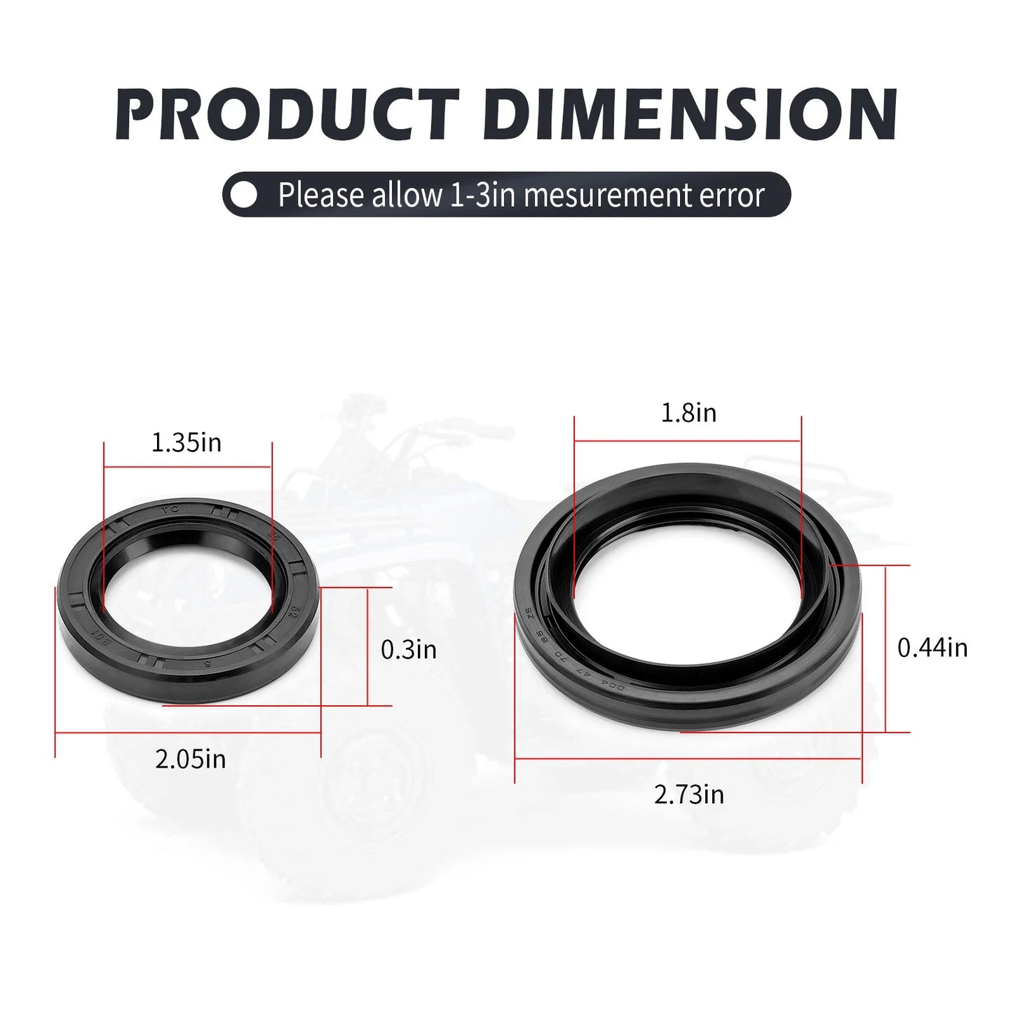 Rear Brake Panel Dust Seal O-Ring Kit for Yamaha Bruin 250 350