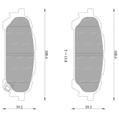 Rear Disc Brake Pad Set for Subaru Impreza (2003 - 2006)