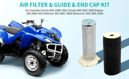 Air Filter & Cage Guide & End Cap Kit for Yamaha Grizzly 660 YFM660 (2002–2008)