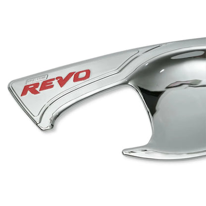 Chrome Red Door Handle Insert Bowl Cup Trim for Toyota Hilux Revo (2015-2023)