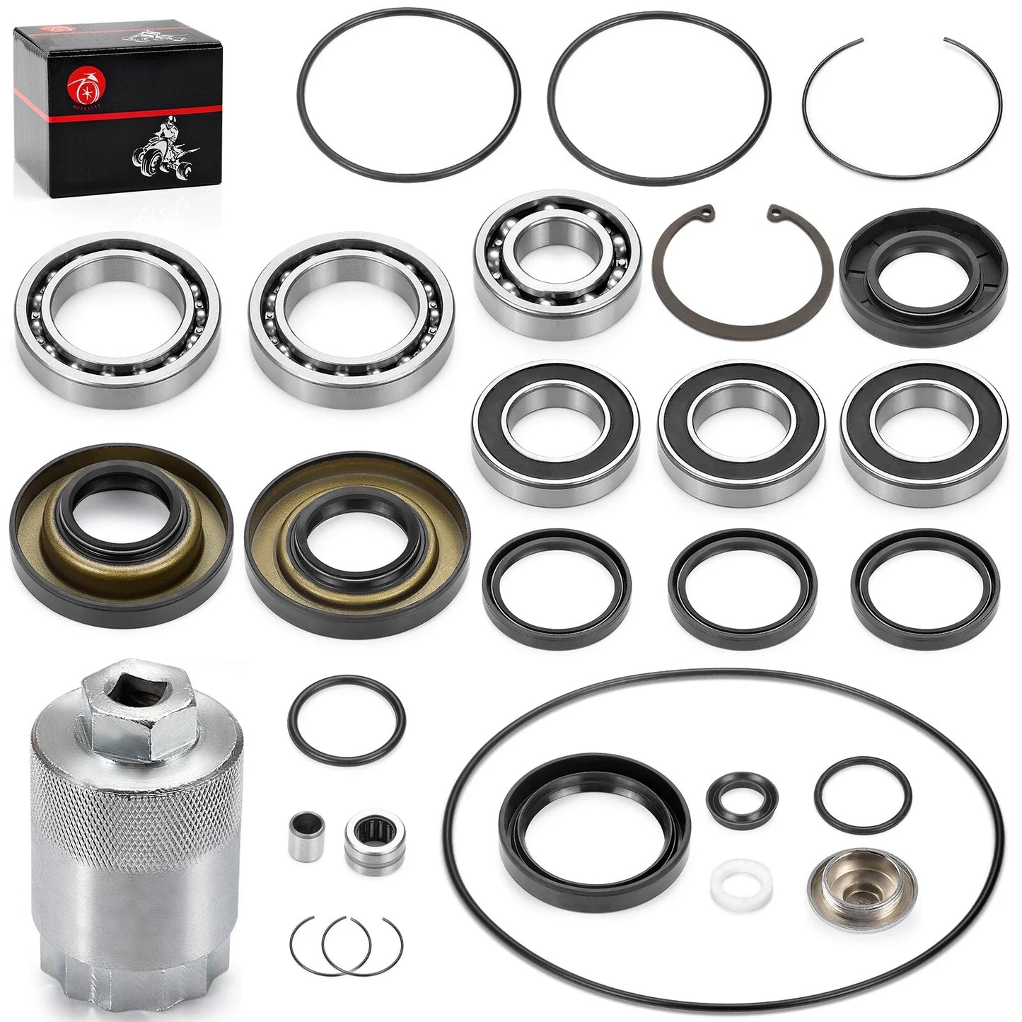 Rear Differential Axle Bearings Seals O Ring for Honda TRX250X (2009-2023)
