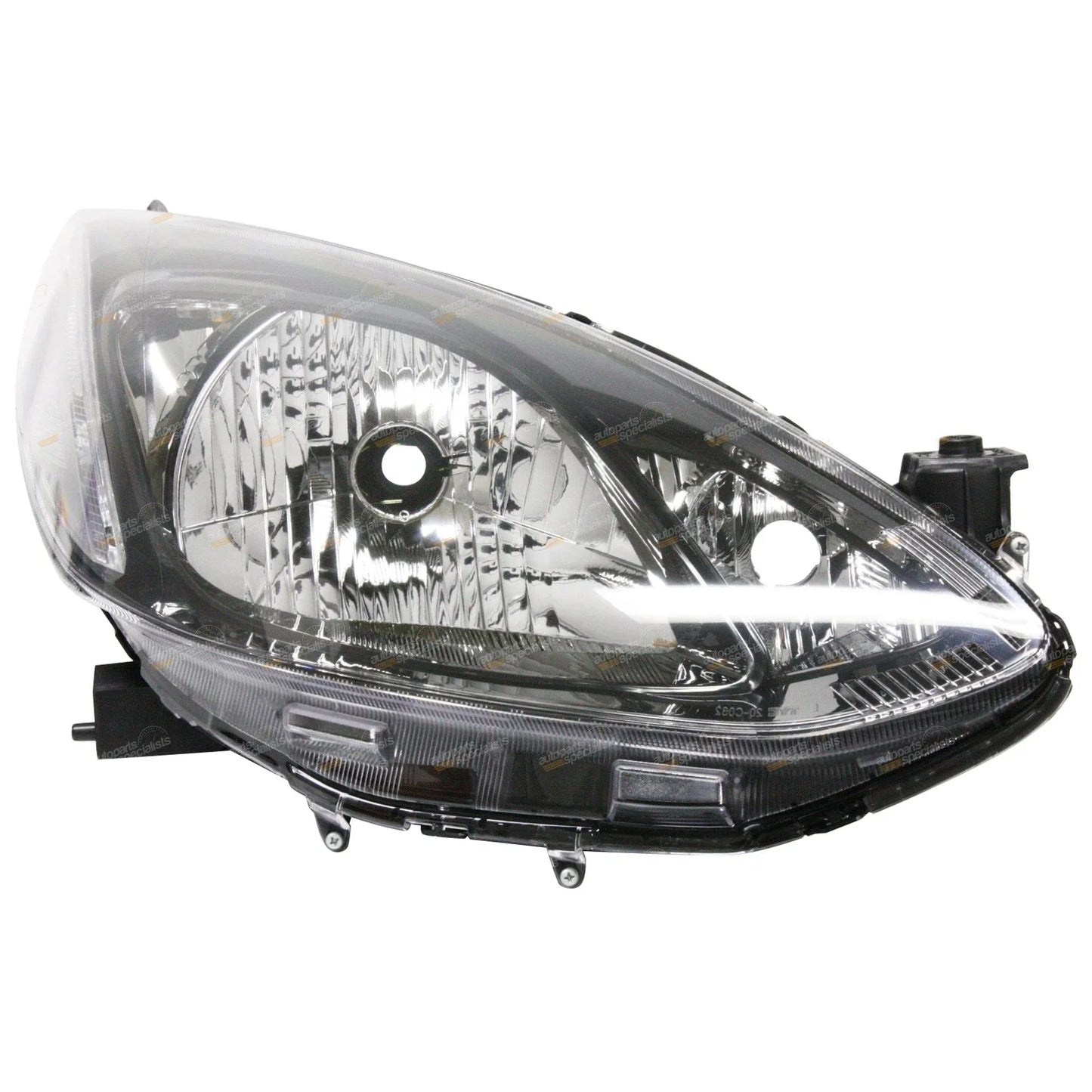 LH+RH  Black Headlights for Mazda 2 (2007 - 2014)