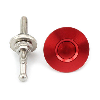 Red Push Button Quick Release Hood Pins for Universal Cars