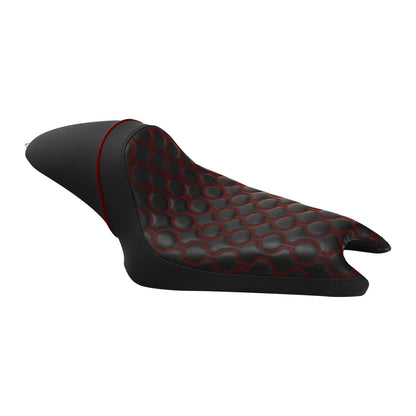Black Red Driver Passenger Seat for Harley Sportster 883 1200 (2004-2022)