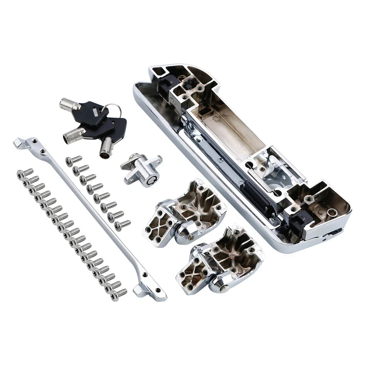Chrome Trunk Latches Key Hinges for Harley Touring Road King Glide (2014-2024)
