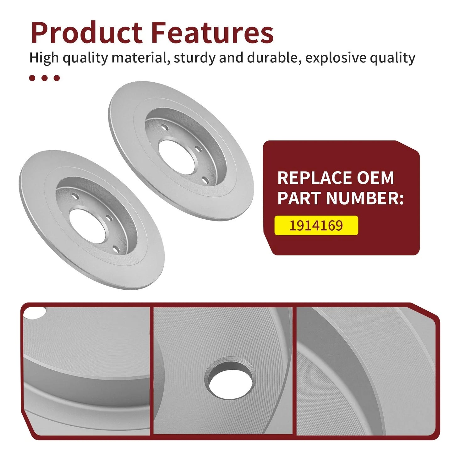 2Pcs Rear Brake Rotor for Polaris RZR Pro S Turbo R 4 XPEDITION XP (2020–2024)