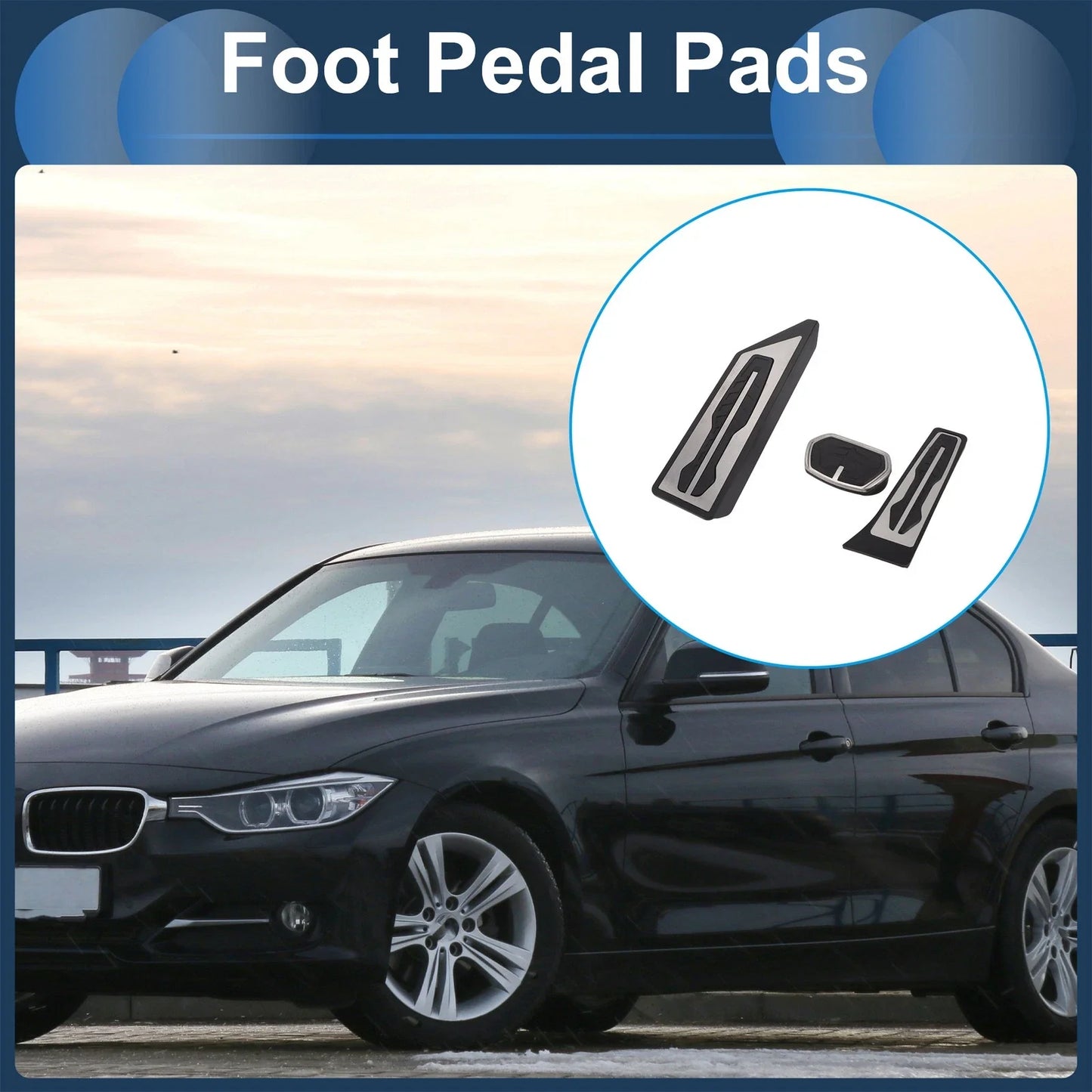 3 x Foot Accelerator Pedal Covers BMW X1 (2016-2022)
