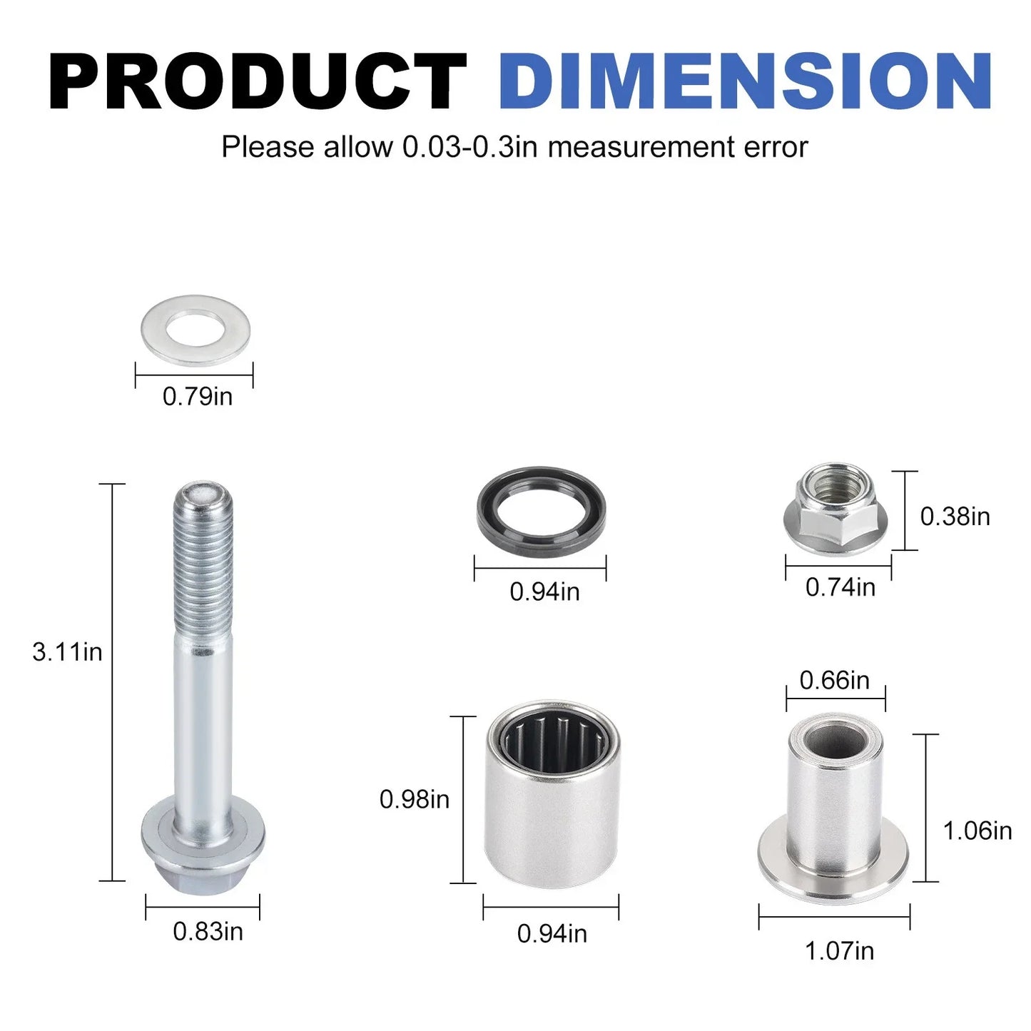 2 x Front Upper A Arm Bushings & Bolts Kit for Kawasaki KFX400 (2003–2006)