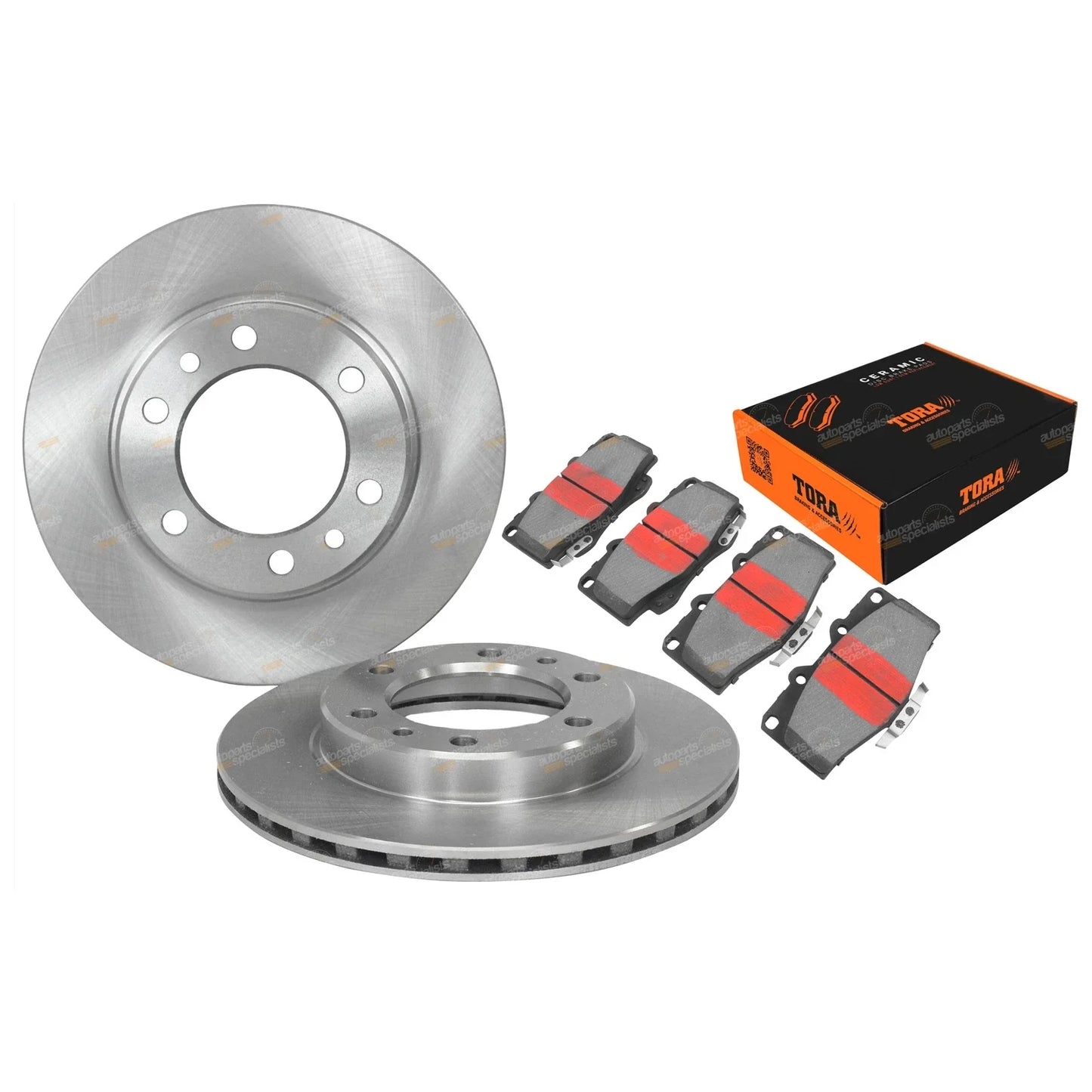 2 x Front Disc Rotors + Brake Pads for Hilux (1988–1997)