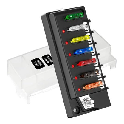 Waterproof 12V Relay Box Kit 6-Circuit Fuse Block for Auto Applications