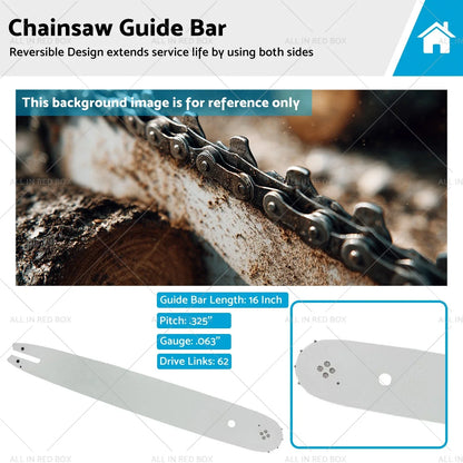 16" Chainsaw Bar .325 .063 62DL for Stihl MS 250, MS 250 C (2002-2019)