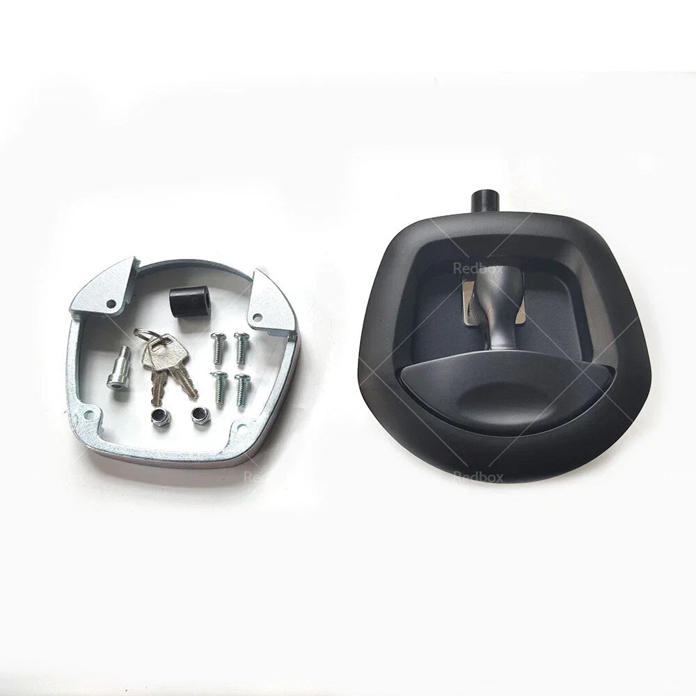 Black Recessed Folding T Lock Handle for Trailer Toolbox (Drop T Whale Tail)