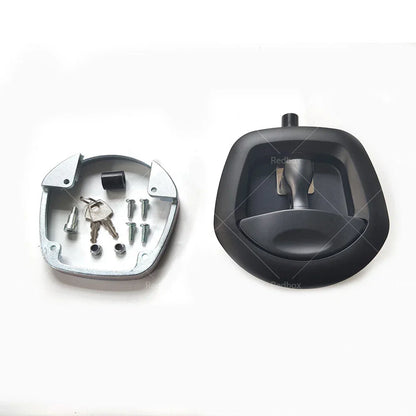 Black Recessed Folding T Lock Handle for Trailer Toolbox (Drop T Whale Tail)