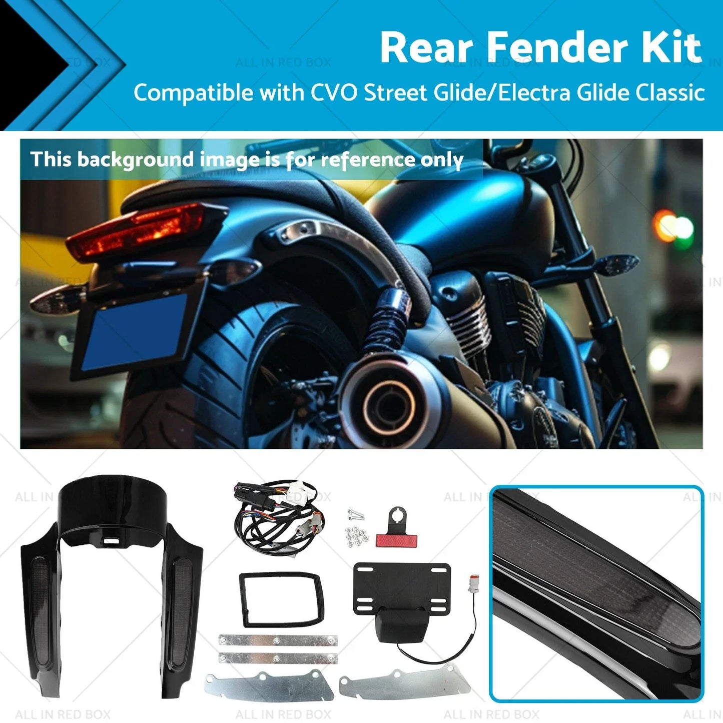Rear Fender LED Light for Harley Touring Electra Road Glide Road King (09-13)