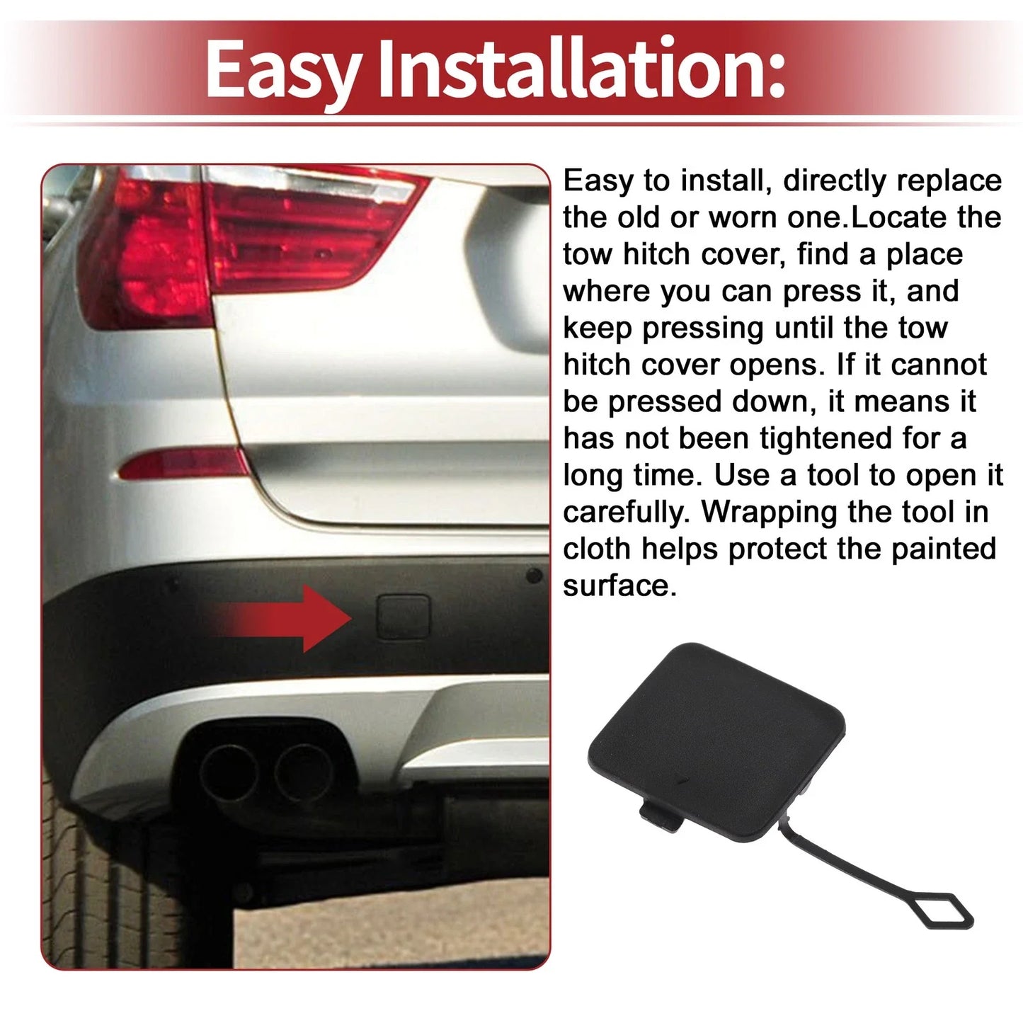 Tow Hook Cover Cap for BMW X3 xDrive28i