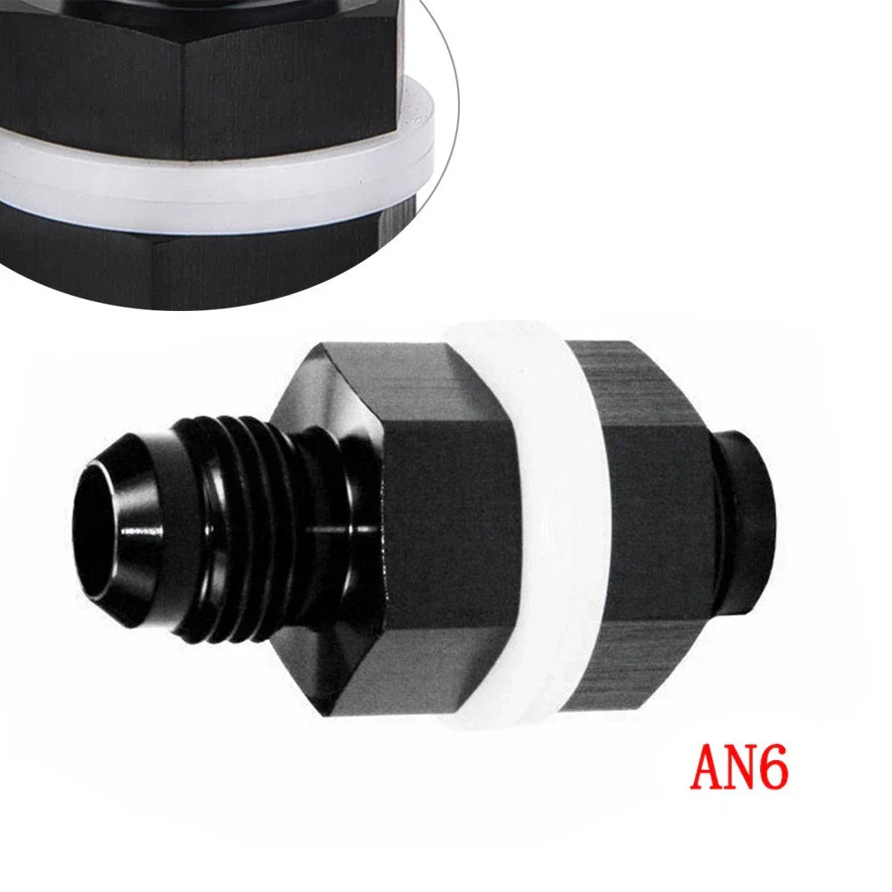 AN6 Flare Fuel Cell Bulkhead Fitting with Washer for Black Car