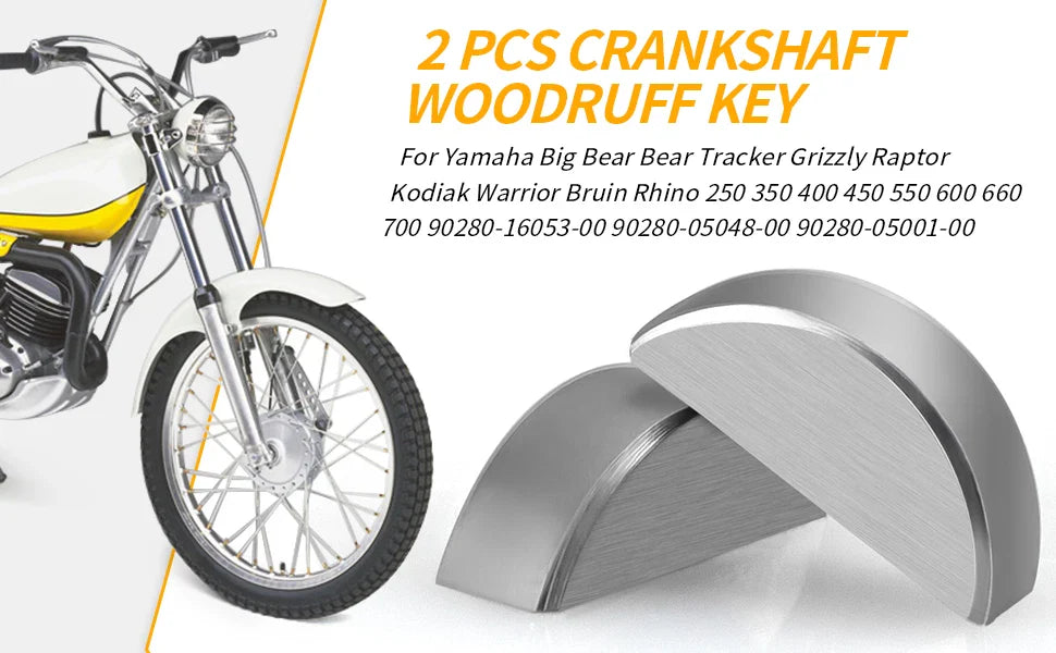 2X Crankshaft Woodruff Key Kit Yamaha YZ250A/B YZ360A/B