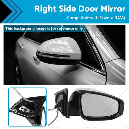 White Right Door Mirror for Toyota RAV4 (2013-2018) 5 Pin Non-Fold