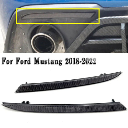 Black Smoked Rear Bumper Reflectors for Ford Mustang