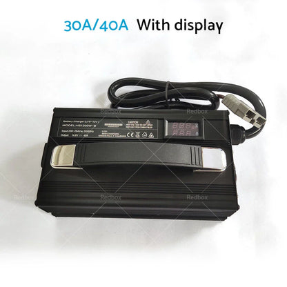 30A/40A Lithium Battery Charger w/ Display for LiFePO4 (14.6V)