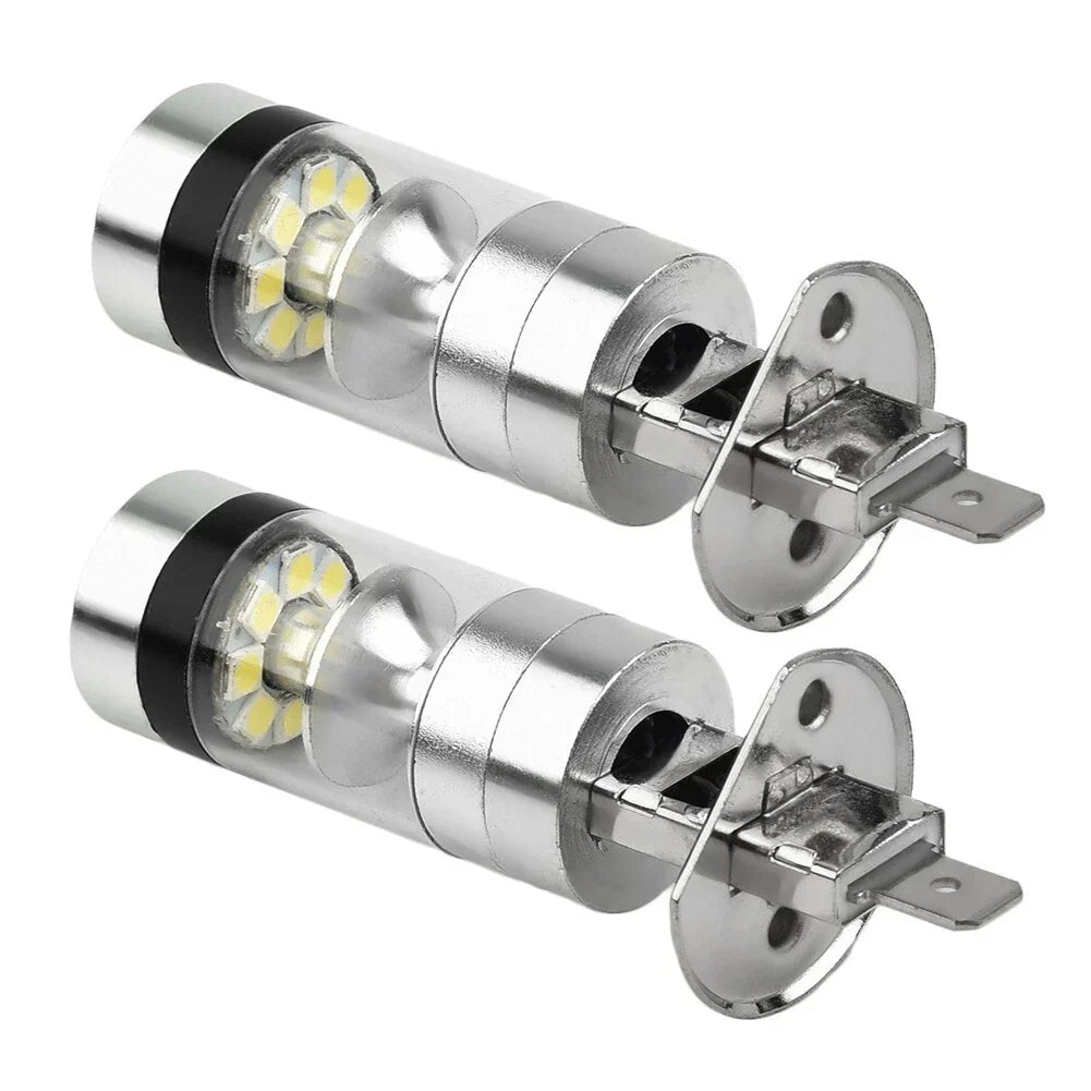 2x H1 6000K 100W LED ICEBERG White 20-SMD Projector Fog DRL Light Bulb